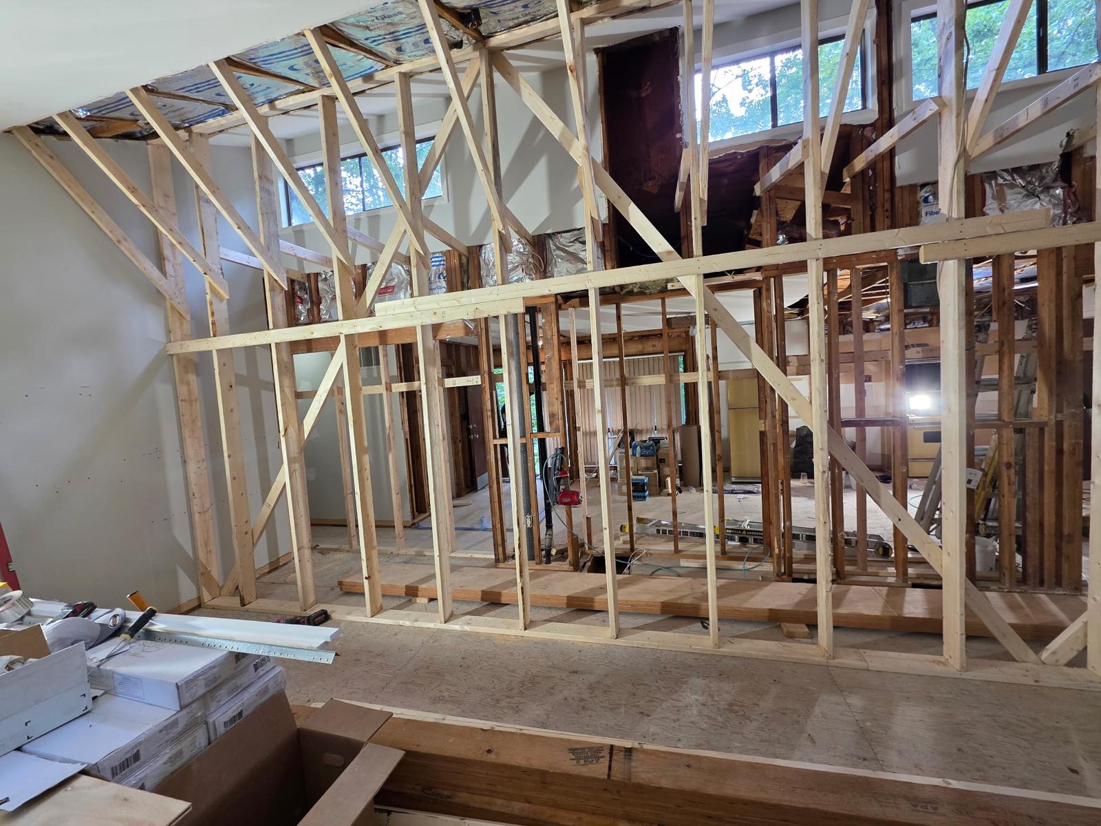 Home addition framing by general contractor in Prince William County, VA