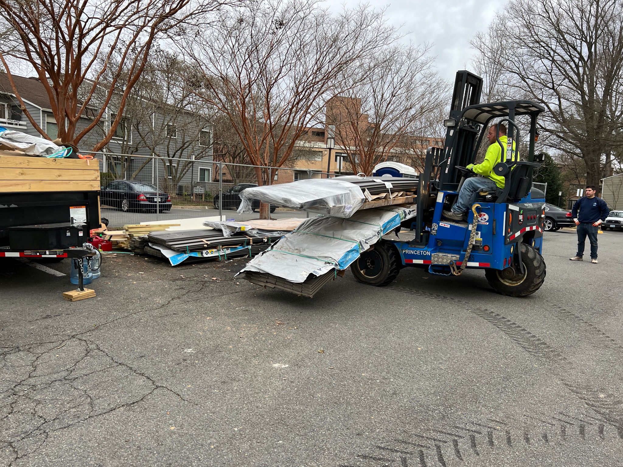 OSSA commercial construction crew rebuilding multi-unit balconies on a Northern Virginia condominium