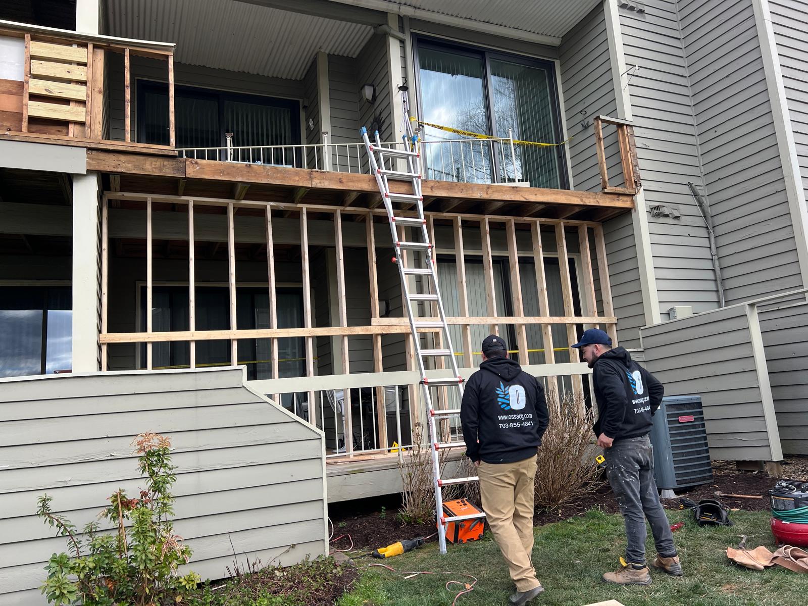 Commercial condominium balcony rebuild in Northern Virginia