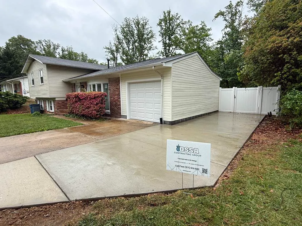 New garage and concrete driveway completed in Northern Virginia